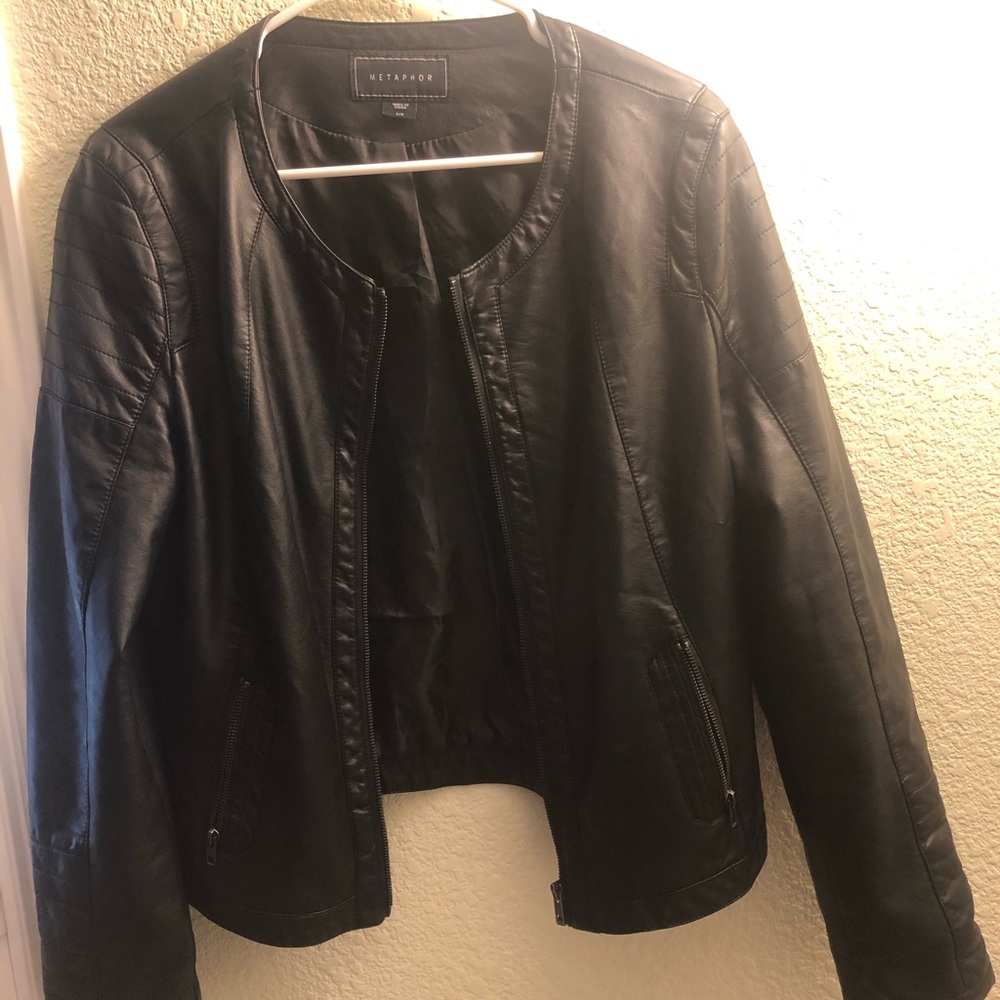 Metaphor faux leather moto jacket